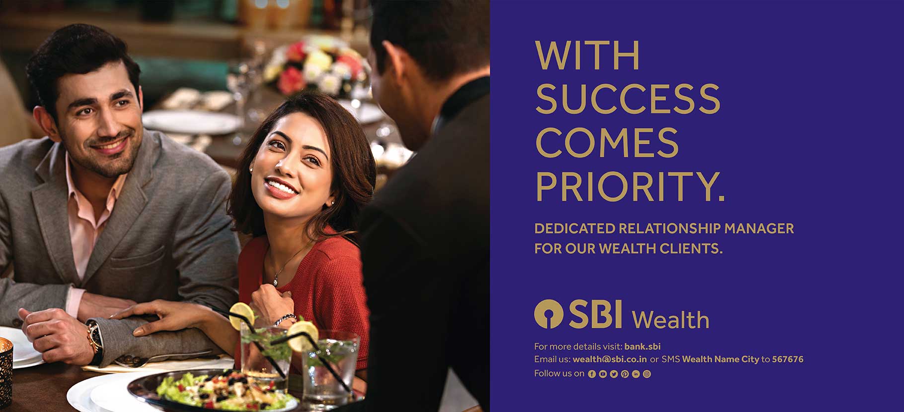 Promotional image conveying the message that success brings priority, highlighting the importance of wealth management services in achieving financial goal
