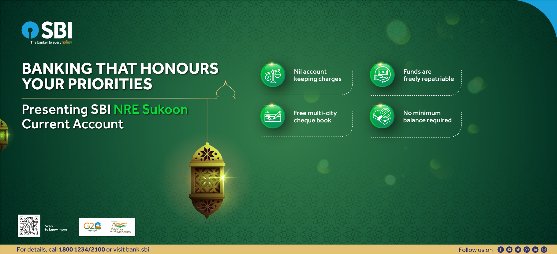Promotional image for SBI's Sukoon product, emphasizing tranquility and peace of mind in financial services tailored for customers seeking calmness in their banking experience