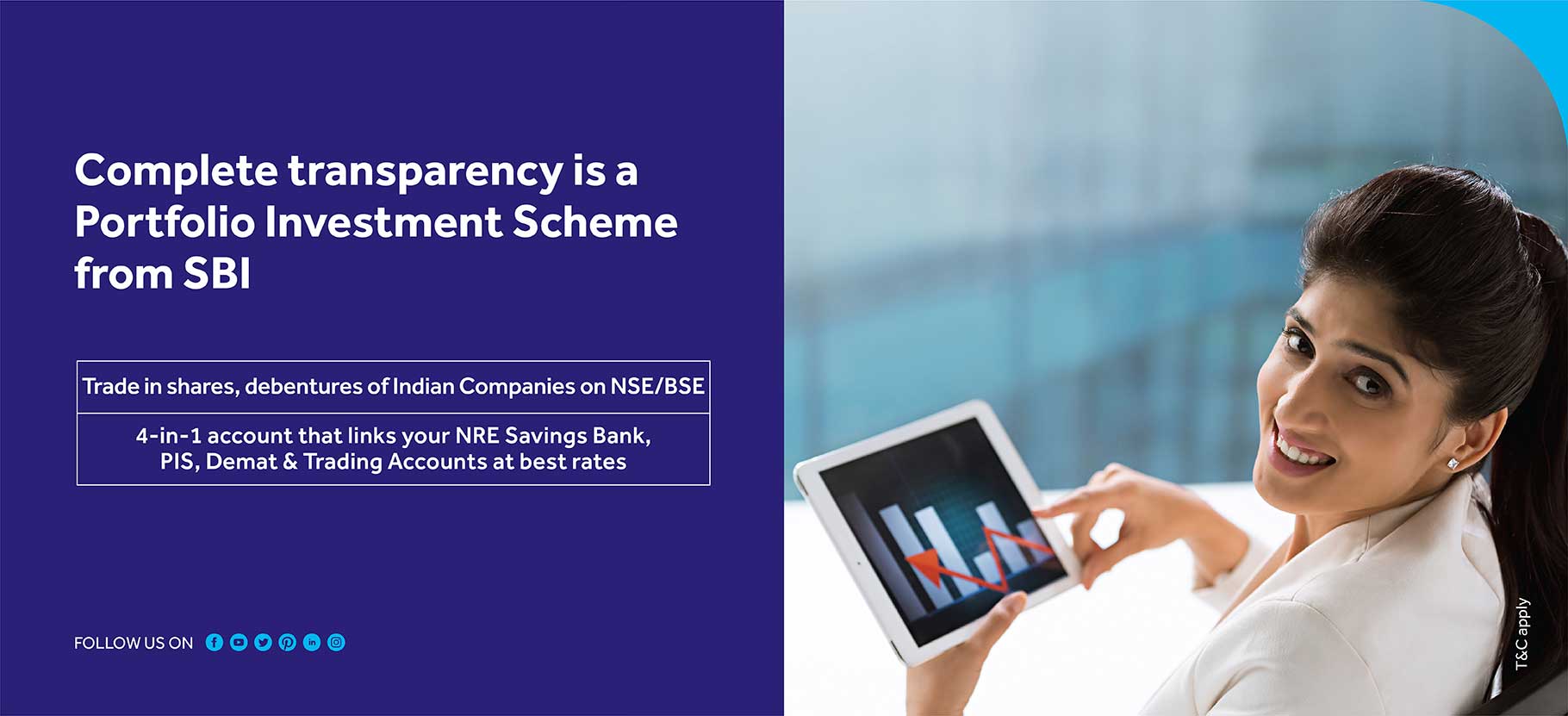 Promotional image emphasizing complete transparency in SBI's portfolio investment scheme, designed for investors seeking clarity and security in their financial investments