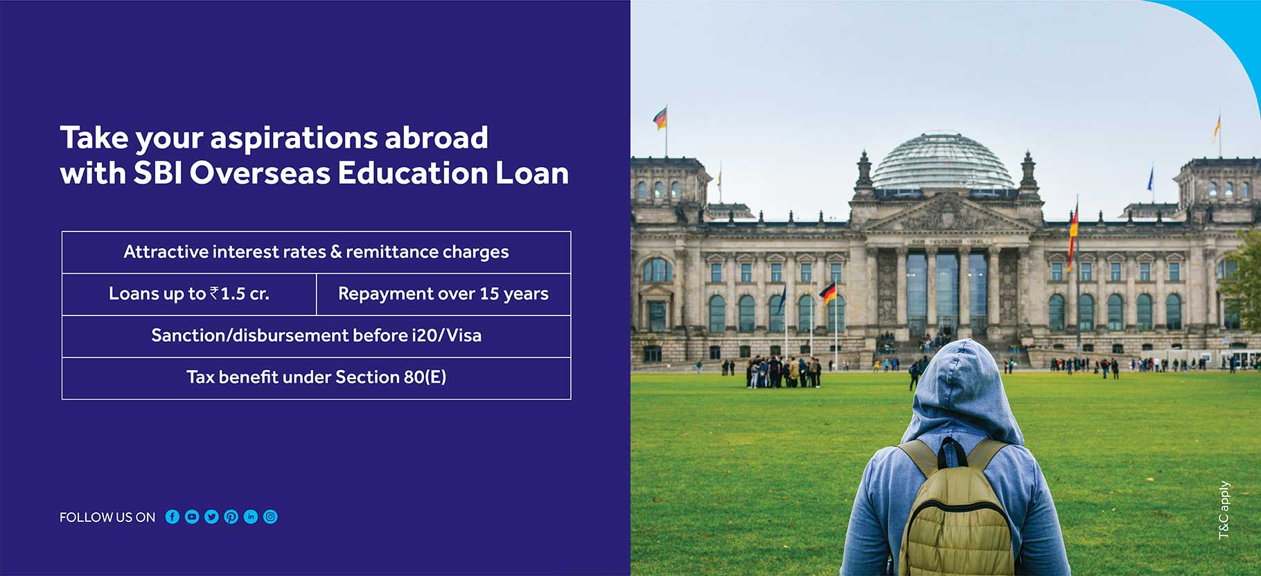 Take your aspirations abrord with sbi overseas education loan